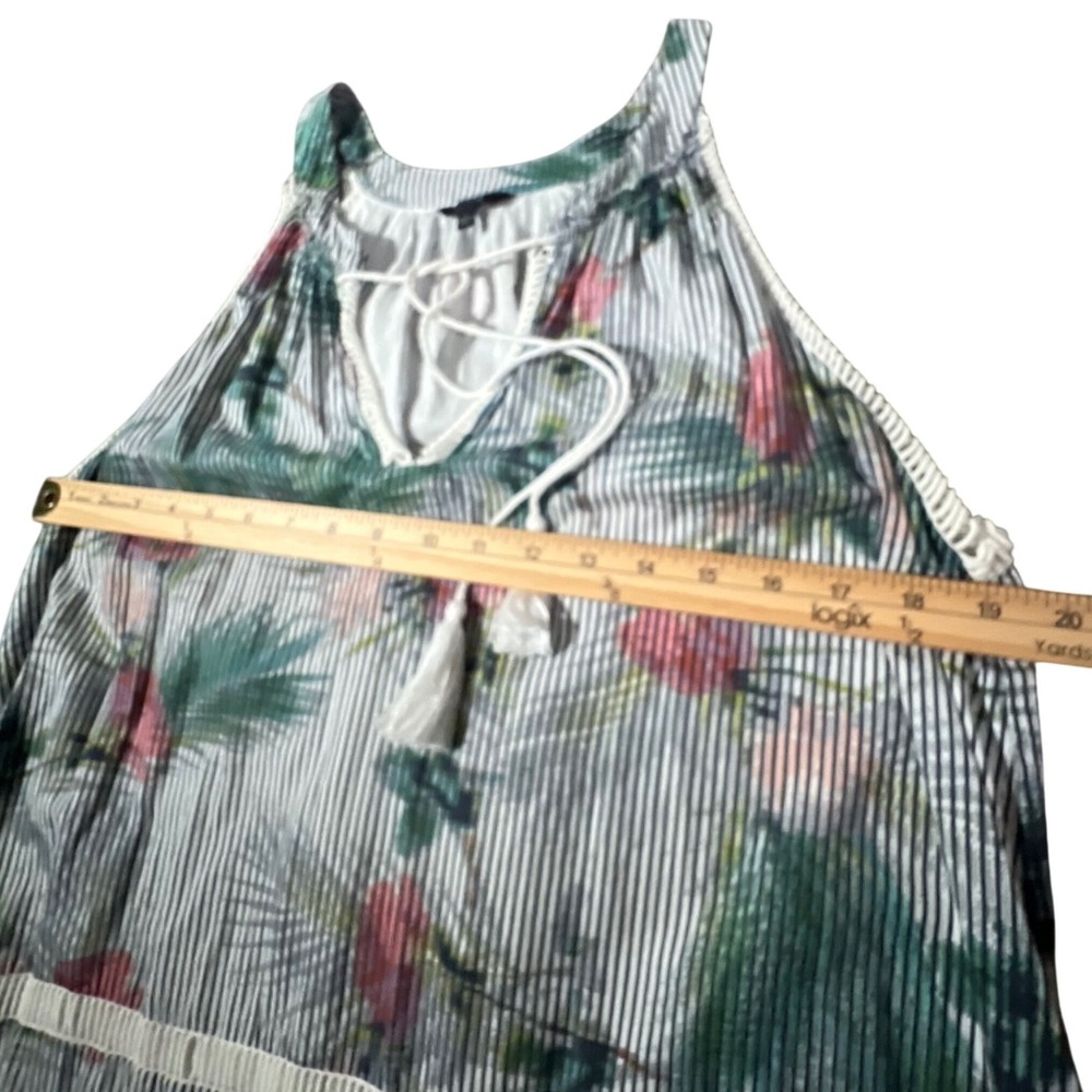 Joe's‎ Collection Dress Womens Large Palm Floral Striped Tassel Boho D17EAD4378 - Picture 8 of 9